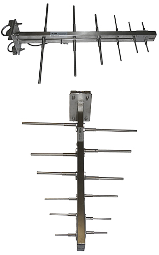 Broadband UHF log periodic antenna, 304 stainless steel, 300-400 MHz, 150W, N-type female, 6.8 dBi – 600mm